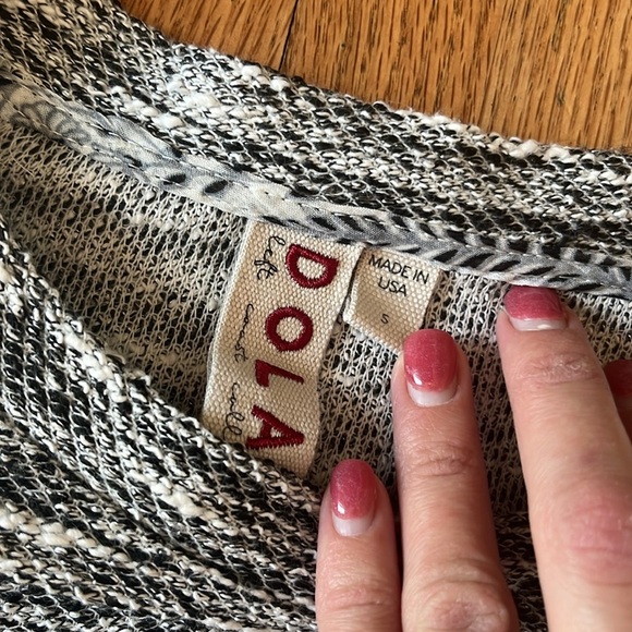 Anthropologie Dolan Mixed Knit Color Block Bell Sleeve Sweater - Picture 5 of 7